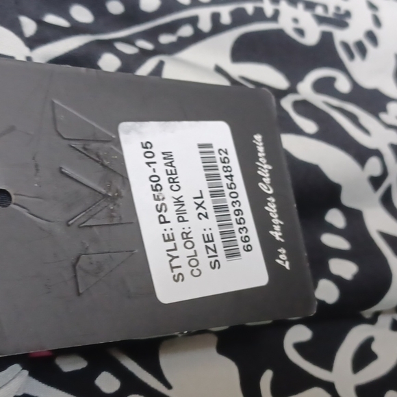 Plus Size Black/Pink Printed Palazzo Pants - Picture 4 of 5